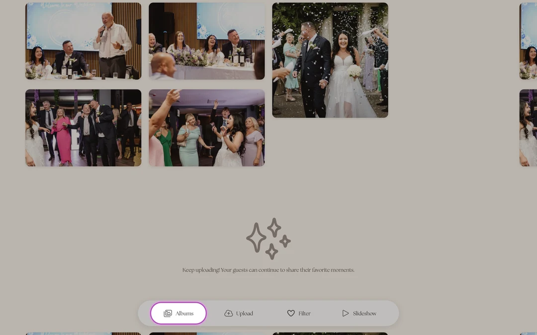 the gallery grid on a phone, with the album picker or Albums button visible