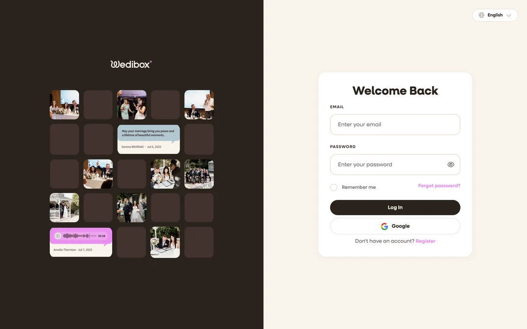 the login page with Log In, the Google button, and Forgot password? all visible