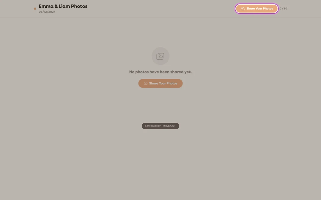 the public photo collection page with the header and Share Your Photos button visible