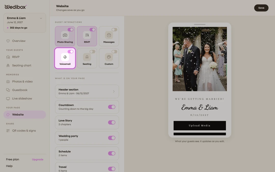 the Guest Interactions tiles with the Voicemail tile highlighted