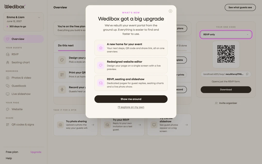 the dropdown open with RSVP only highlighted