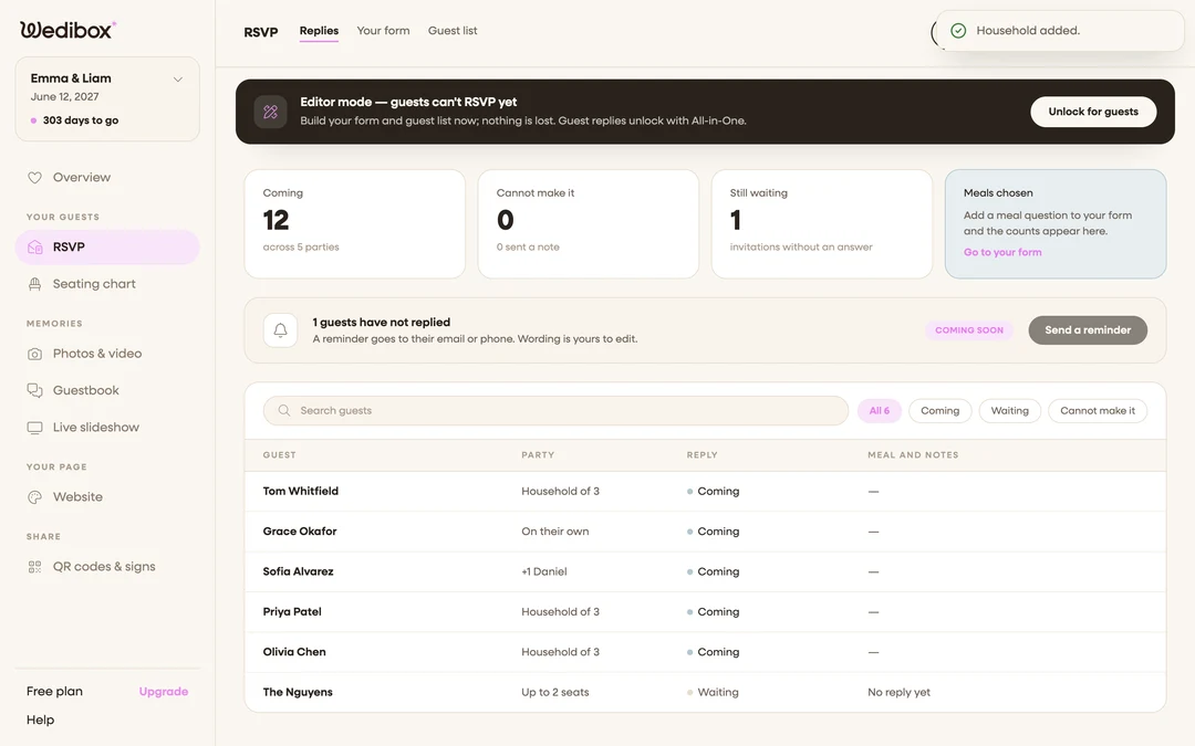 the full Replies tab with stat cards and the replies table
