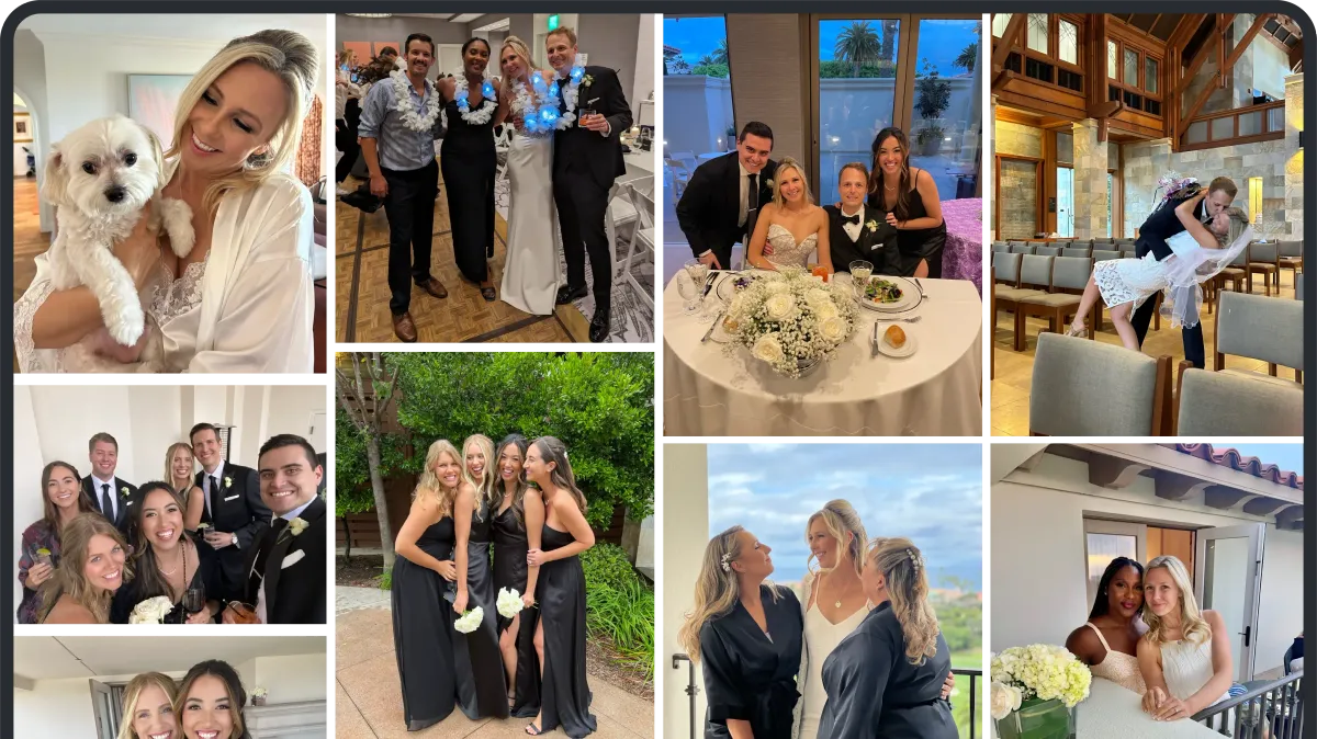 Wedibox photo gallery showing guest uploaded wedding photos
