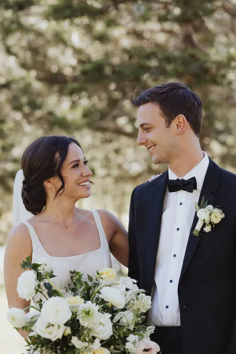 Married couple smiling