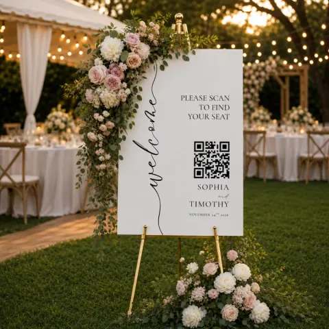 Wedding seating chart planner with guests assigned to tables