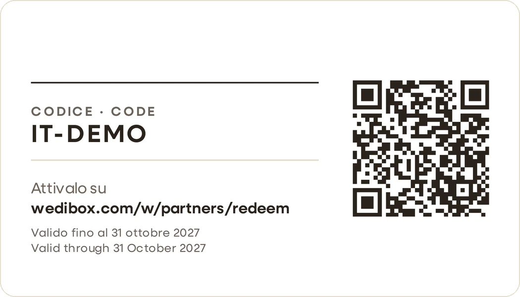 The back of a gift card with the code IT-DEMO framed by the phone camera