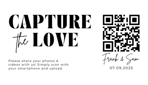 Wedding QR code mini card template 19