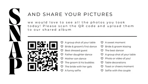 Wedding QR code mini card template 20