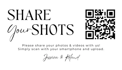 Wedding QR code mini card template 21