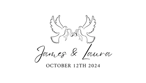 Wedding QR code mini card template 5