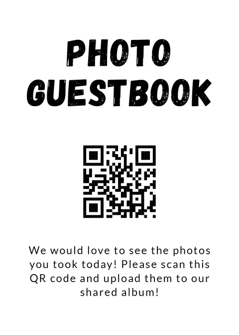 Modèle Panneau livre d'or n° 13 à imprimer avec un QR code de mariage