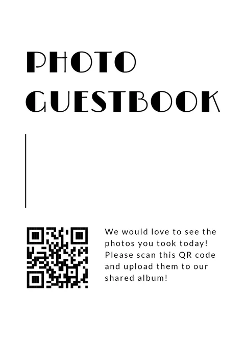 Modèle Panneau livre d'or n° 14 à imprimer avec un QR code de mariage