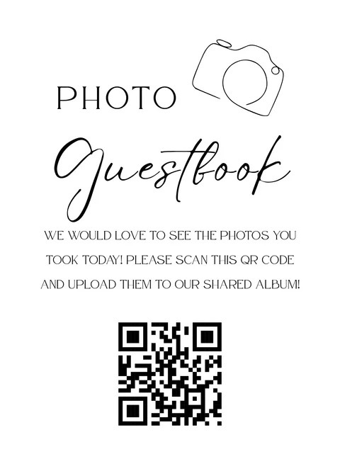 Modèle Panneau livre d'or n° 17 à imprimer avec un QR code de mariage