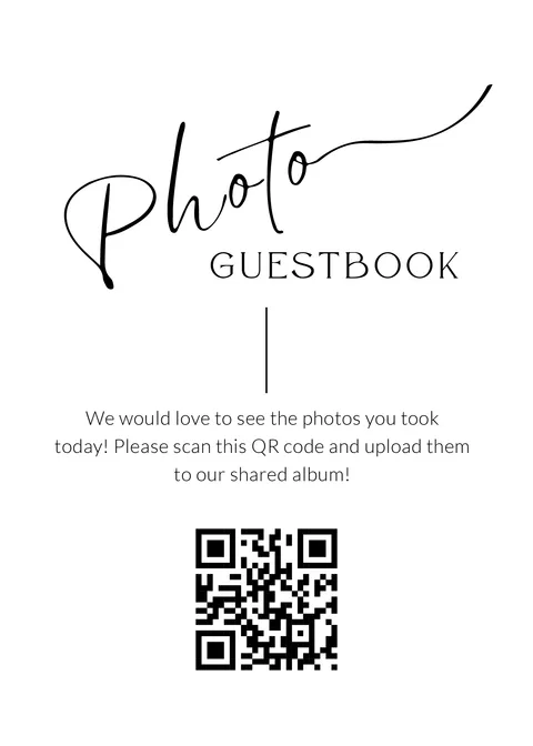 Modèle Panneau livre d'or n° 18 à imprimer avec un QR code de mariage