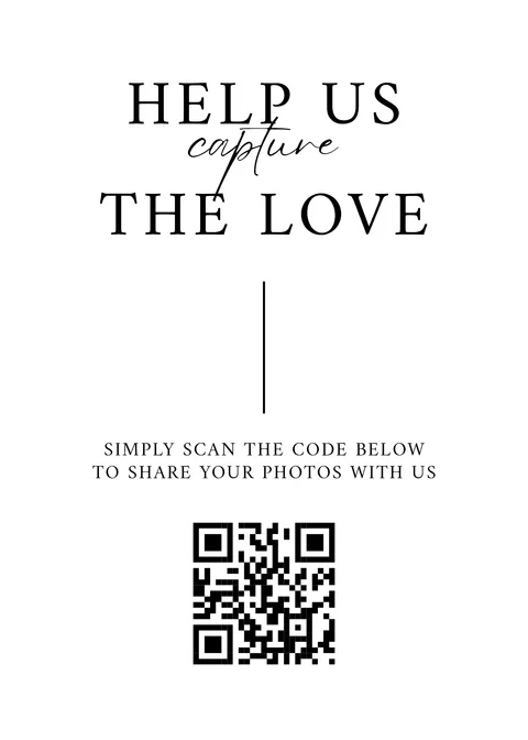 Modèle Panneau de table n° 2 à imprimer avec un QR code de mariage