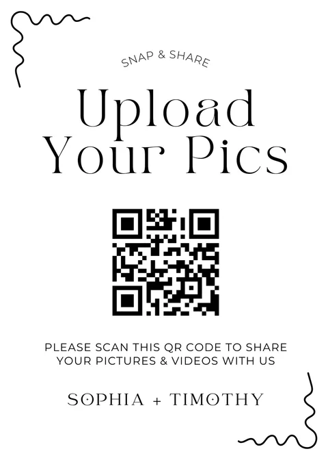 Modèle Panneau de table n° 22 à imprimer avec un QR code de mariage