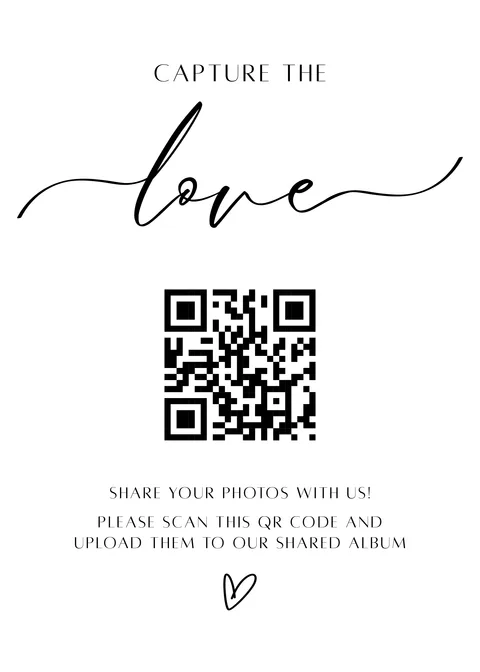 Modèle Panneau de table n° 5 à imprimer avec un QR code de mariage