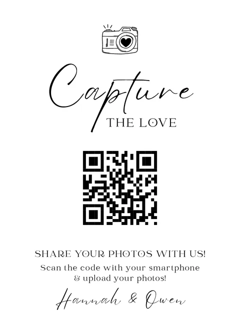 Modèle Panneau de table n° 6 à imprimer avec un QR code de mariage