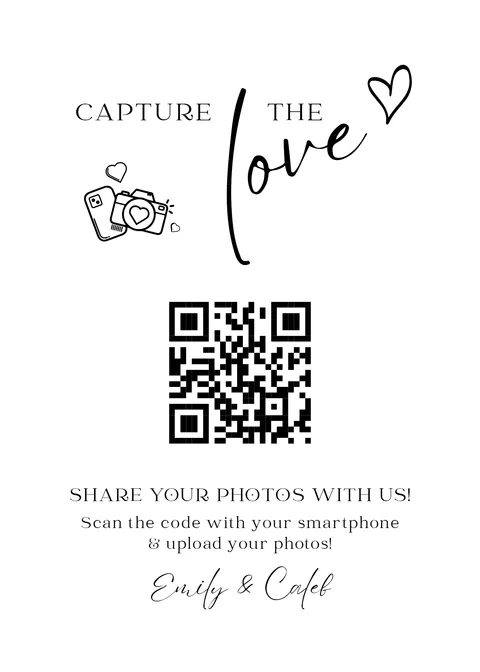 Modèle Panneau de table n° 7 à imprimer avec un QR code de mariage